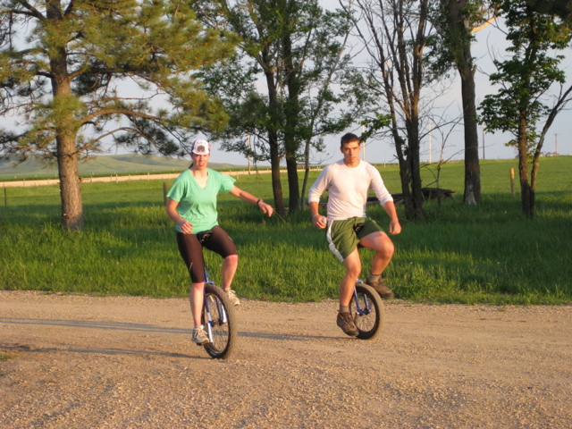 Andrew+Christina-Mtn Unicycles